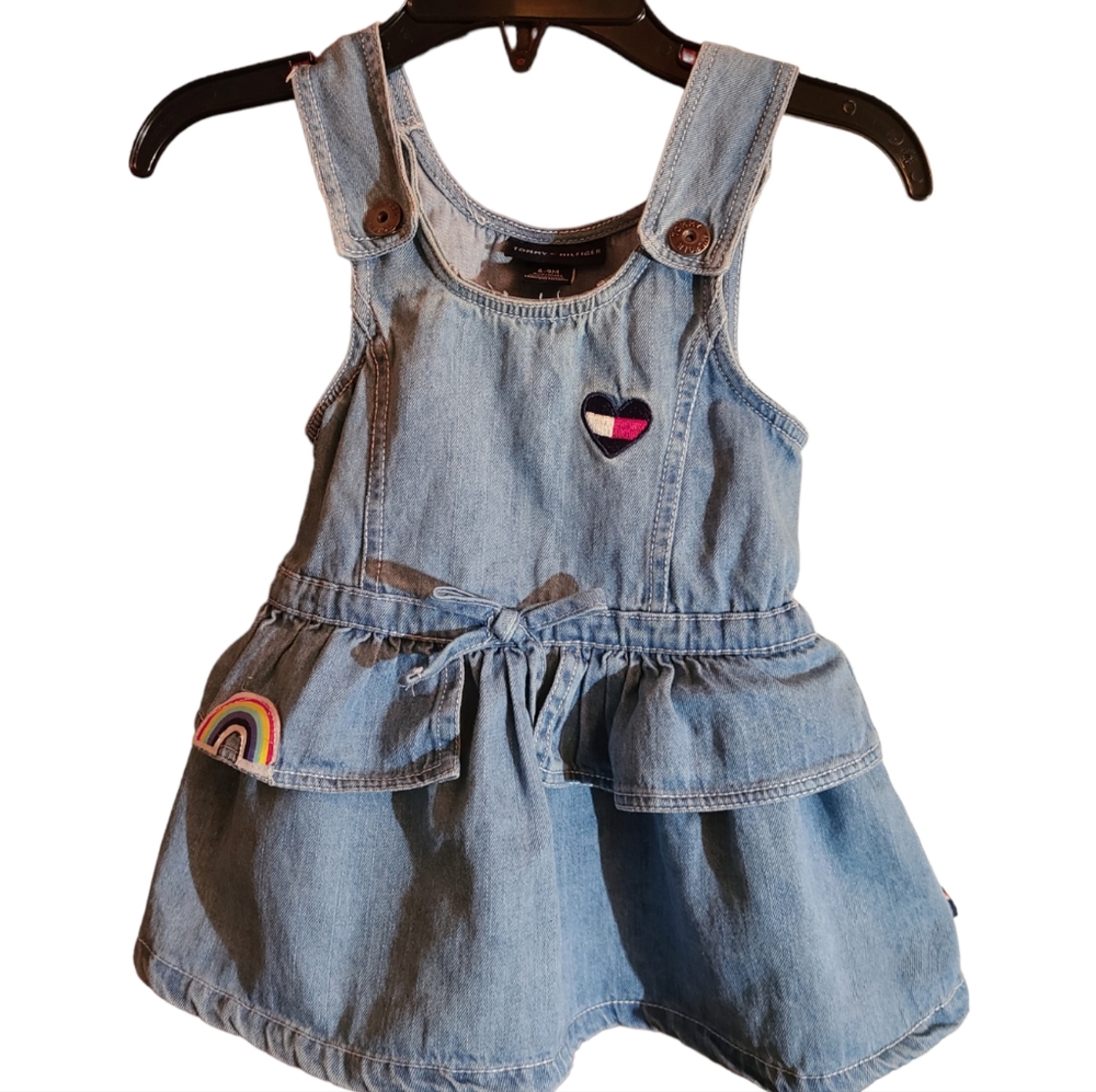 Tommy Hilfiger size 6-9M denim chambray overall jumper dress